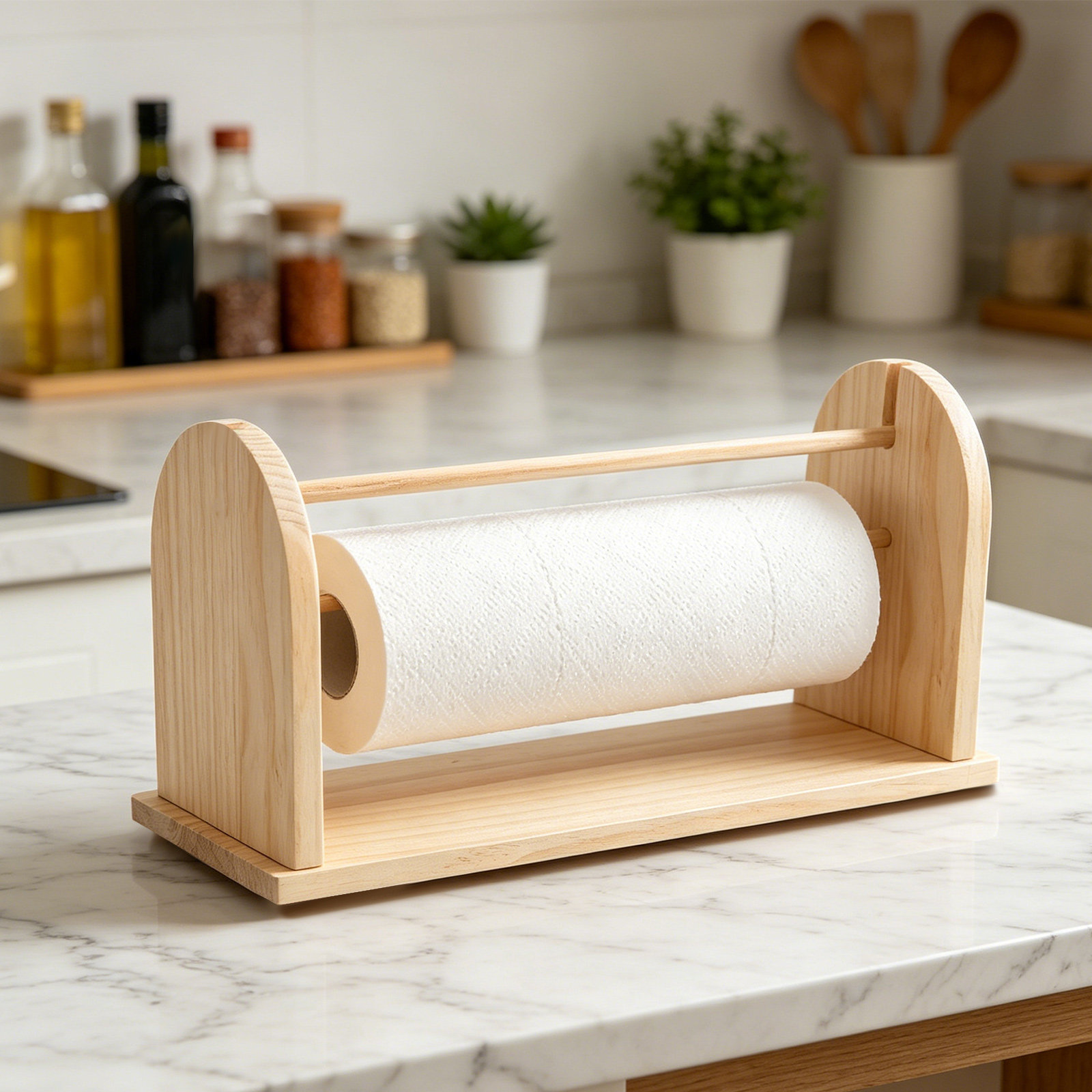 Wooden Tabletop Paper Roll Hol - Papercraft Supply Ribbon 评论和价格