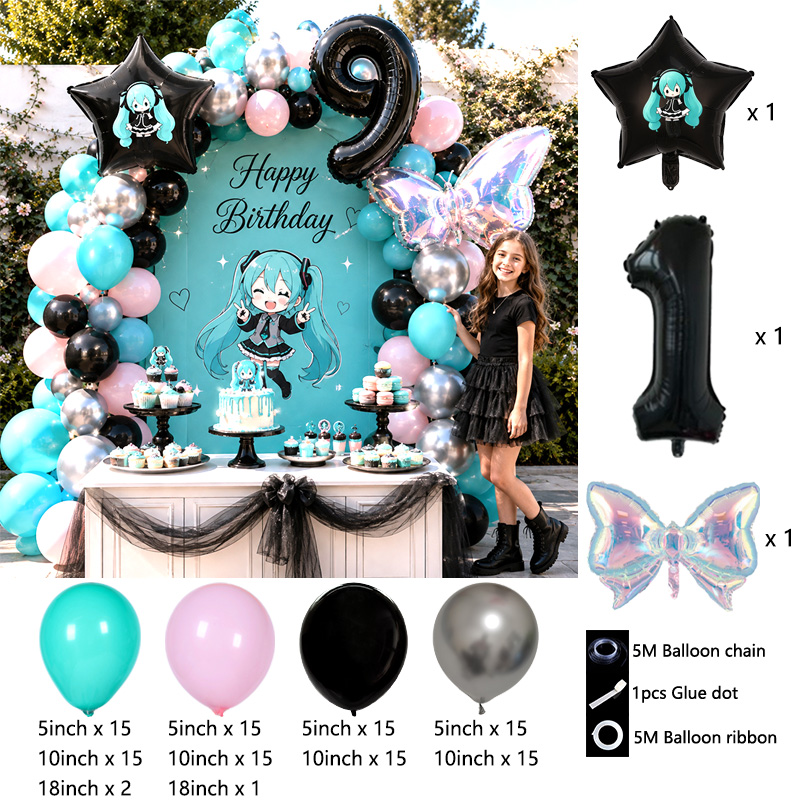 Miku Themed Balloon Arch Garla - Balloon Arch Kit 评论和价格