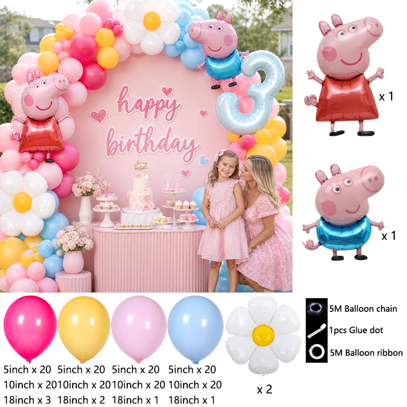 Peppa Pig Themed Balloon Arch  - Balloon Arch Kit 评论和价格