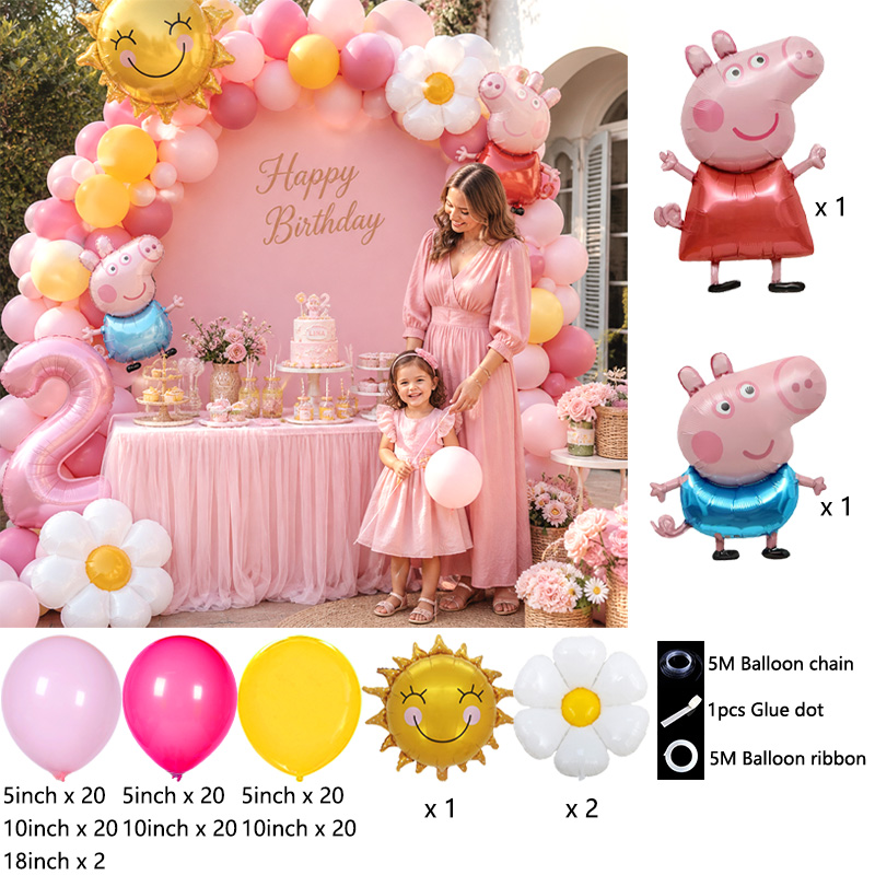 Peppa Pig Themed Balloon Arch  - Balloon Arch Kit 评论和价格