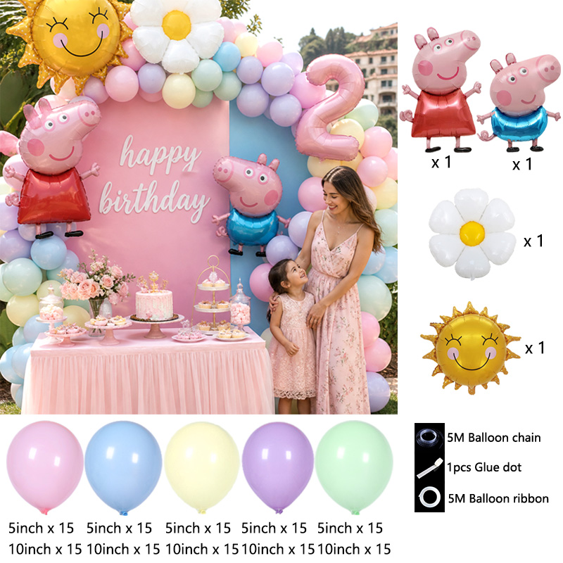Peppa Pig Themed Balloon Arch  - Balloon Arch Kit 评论和价格