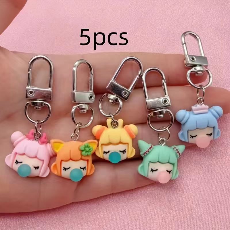 5pcs resin girl keychain, suit - Party Favor Bag 评论和价格