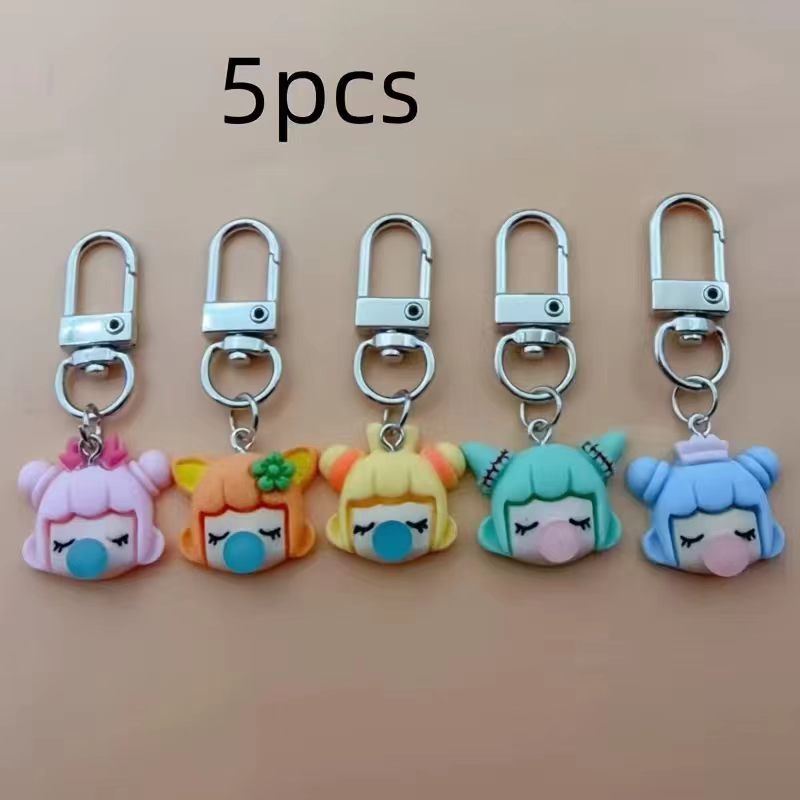 5pcs resin girl keychain, suit - Party Favor Bag 评论和价格
