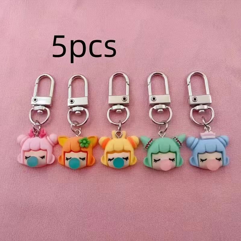 5pcs resin girl keychain, suit - Party Favor Bag 评论和价格